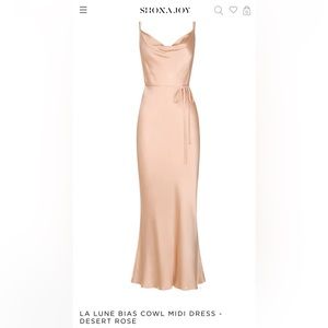 Shona Joy La Lune Cowl Neck Midi Dress in Desert Rose